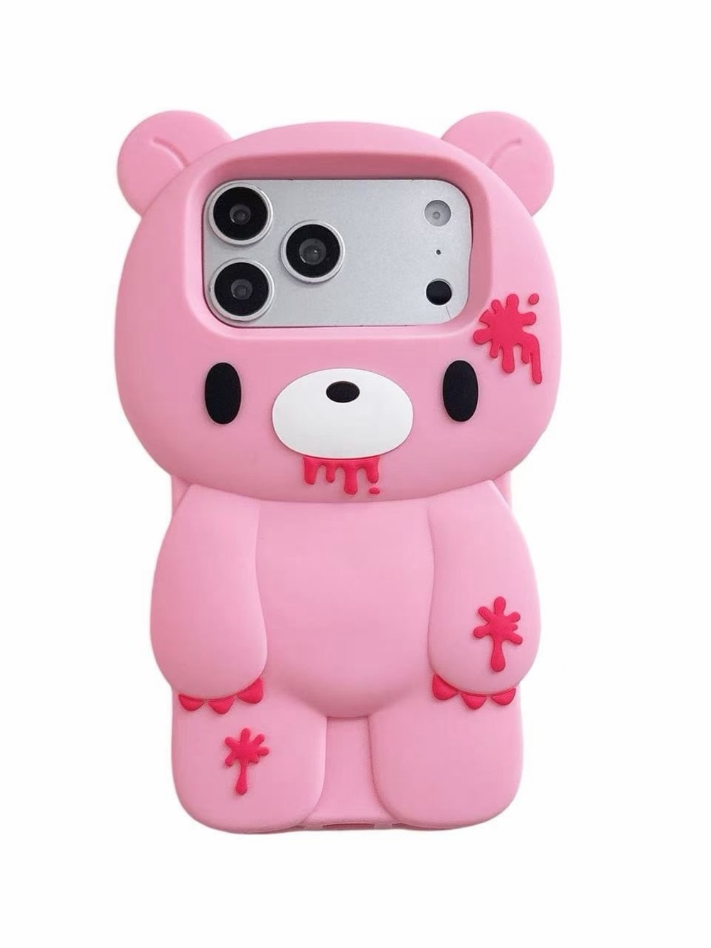 Pink Bear Silicone Phone Case for Women